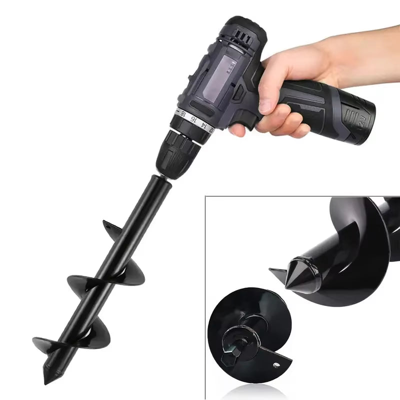 Garden Auger Spiral Drill Bit Gardening Flower Planter Earth Drill Planting Hole Digger Tool Loose Soil Drill Bit Accessories