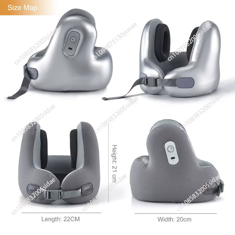 Memory Foam Travel Neck Pillow with Noise Reduction - U-Shaped Bluetooth Music Pillow for Ultimate Comfort on the Go Travel