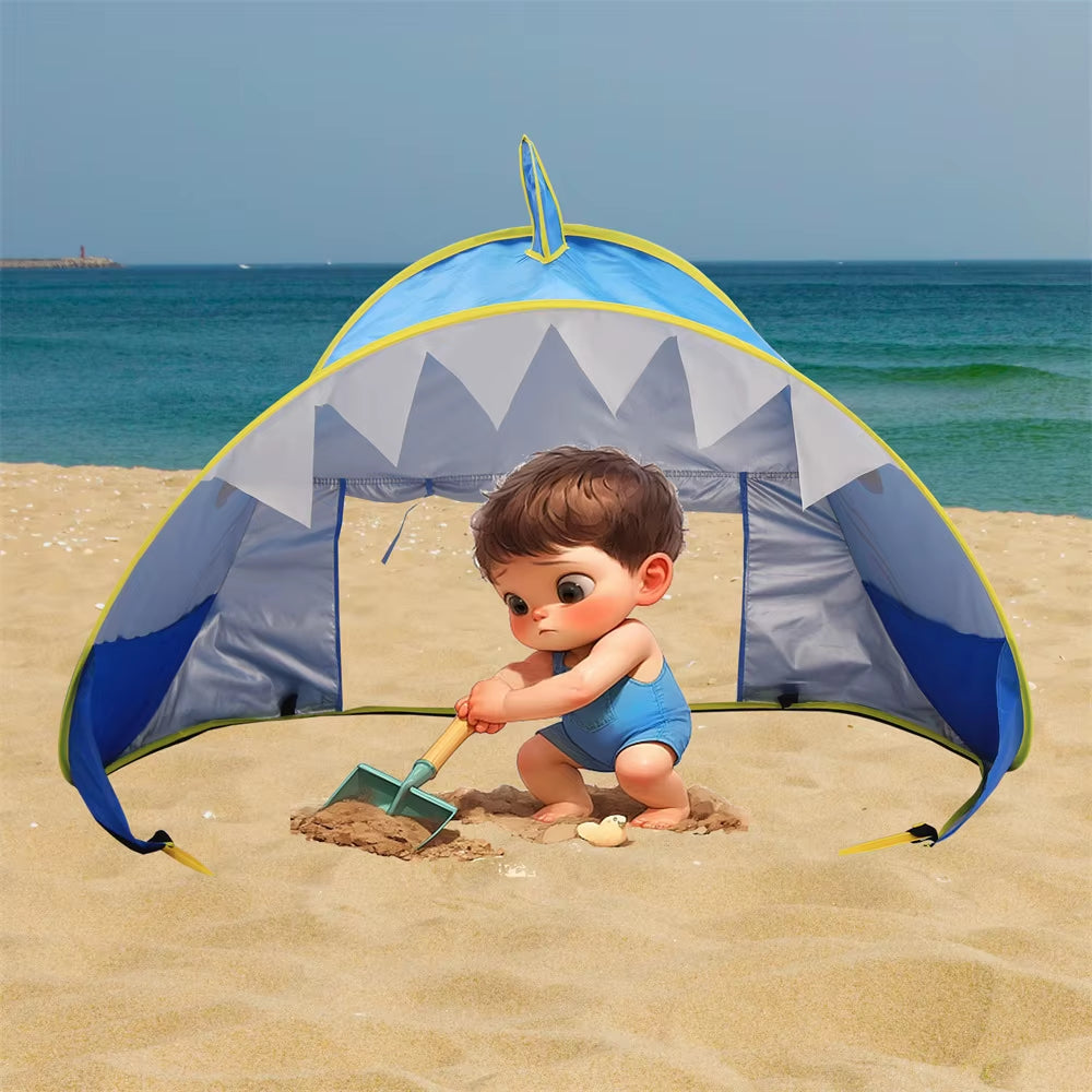 2 in 1 UPF 50+ Baby Beach Tent Waterproof Sun Shelter Uv-Protecting Sunshelter with Pool Kid Outdoor Sunshade Beach Sunshelter
