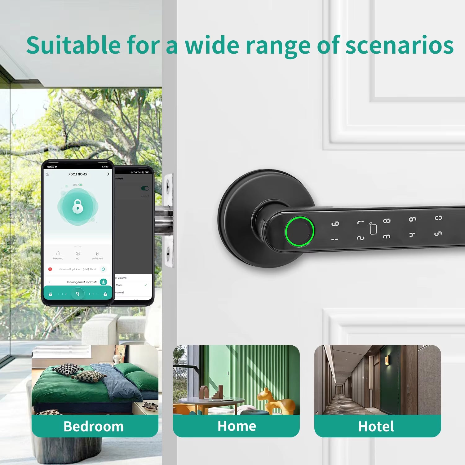 Tuya 5-In-1 Door Lock Smart Home Products Fingerprint Locks Remote Control App Unlock Support Password IC Card Key Unlock
