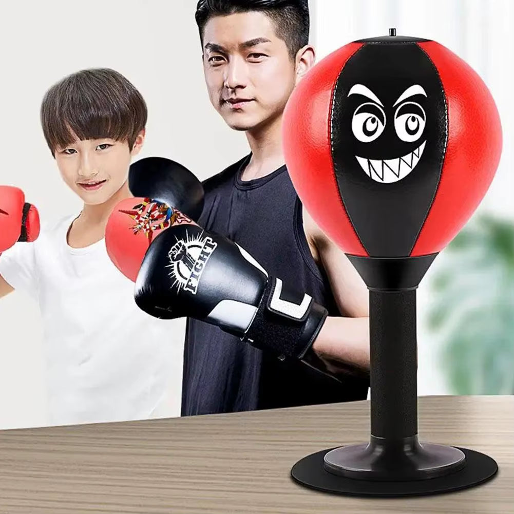 Stress Reliever Punching Bag Toy with Suction Cup Stress Buster Desk Boxing Punch Ball Reduce Tension Toys for Kids