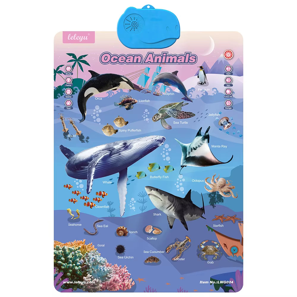 Electronic Interactive Alphabet Wall Chart Toddler Learning Educational ABC Poster for Kids Ages 2-5 Christmas Birthday Gifts