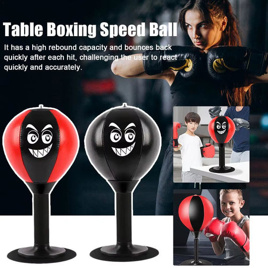 Stress Reliever Punching Bag Toy with Suction Cup Stress Buster Desk Boxing Punch Ball Reduce Tension Toys for Kids